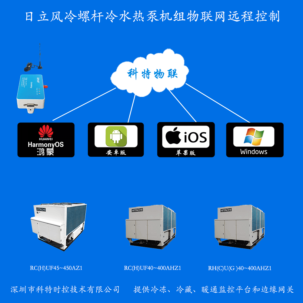 日立风冷螺杆冷水热泵机组远程控制网关