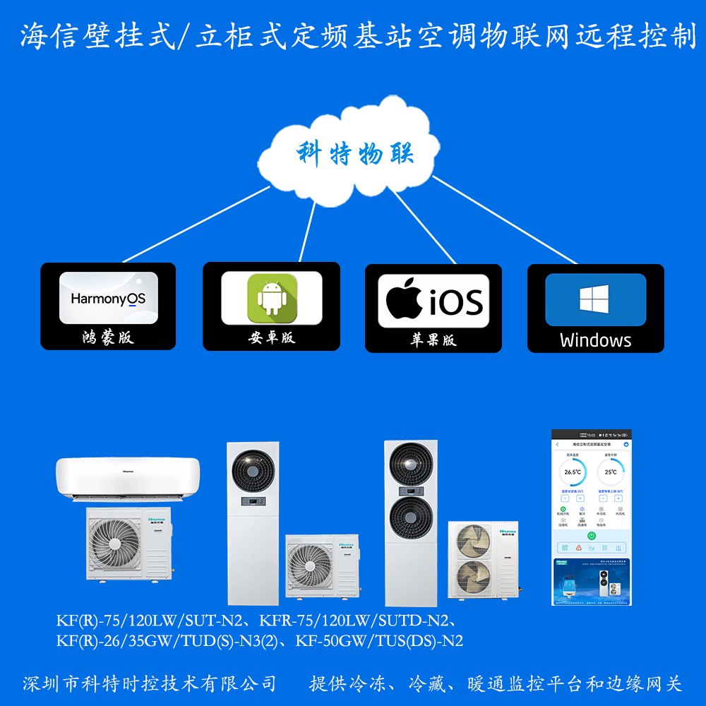 海信定频基站空调手机APP+电脑集中远程控制
