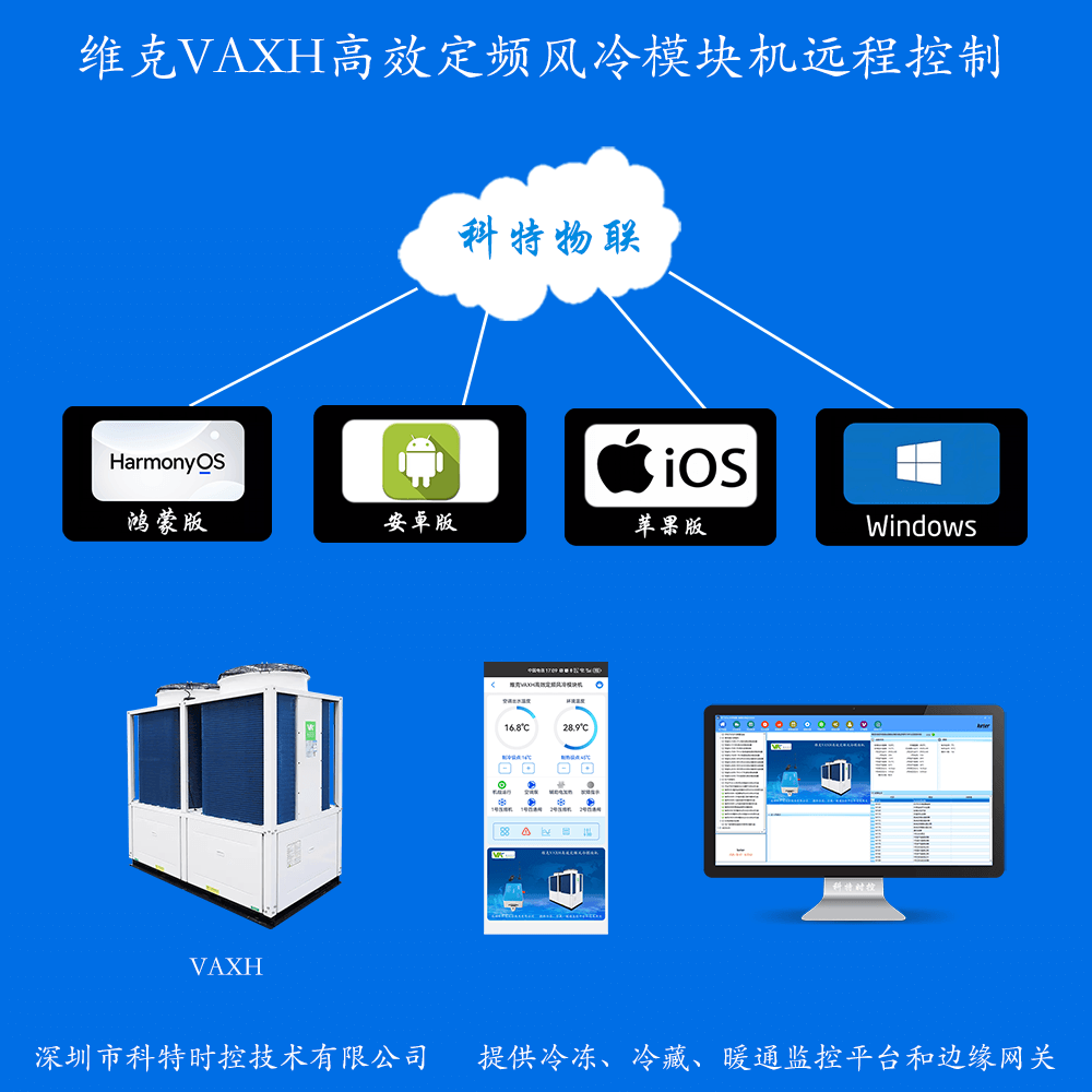 维克VAXH高效定频风冷模块机手机APP+电脑集中远程控制