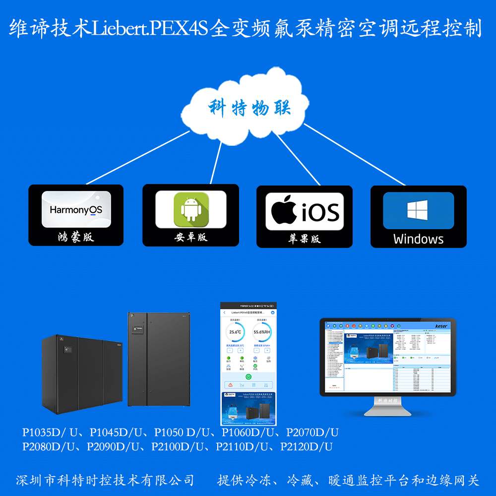 维谛技术Liebert PEX4S全变频氟泵精密空调手机APP控制+本地部署电脑群控